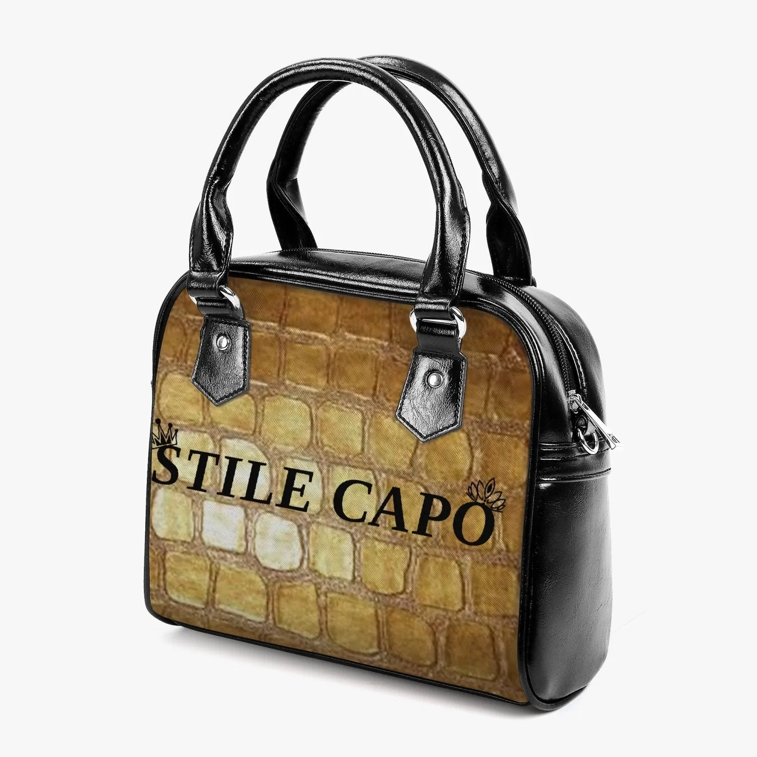 STILE CAPO QUEEN GOLD/BLK Leather Saddle Bag