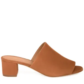 Suede 40mm Mule - Saddle