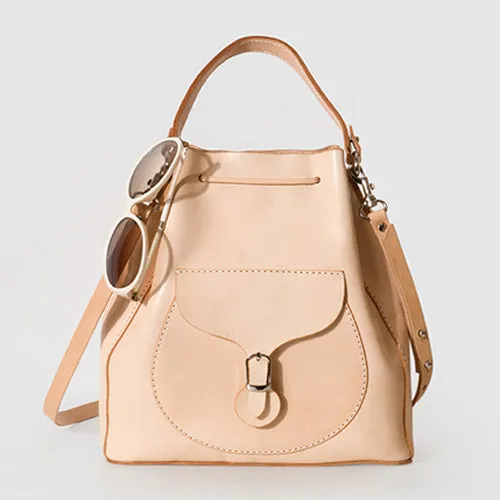 Top Grain Leather Bucket Bags Purses