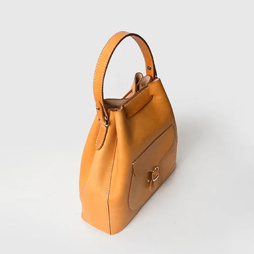 Top Grain Leather Bucket Bags Purses