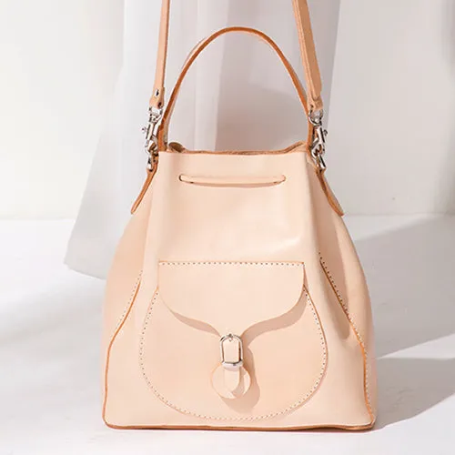 Top Grain Leather Bucket Bags Purses