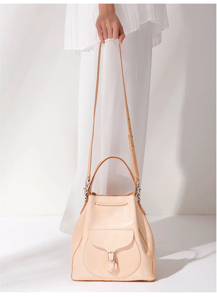 Top Grain Leather Bucket Bags Purses