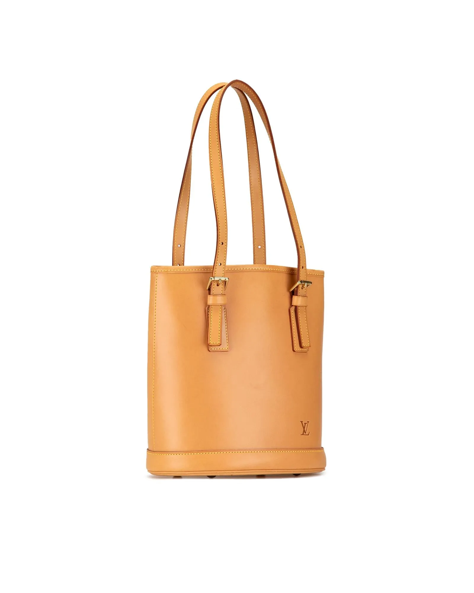 Vachetta Leather Bucket Bag with Adjustable Straps