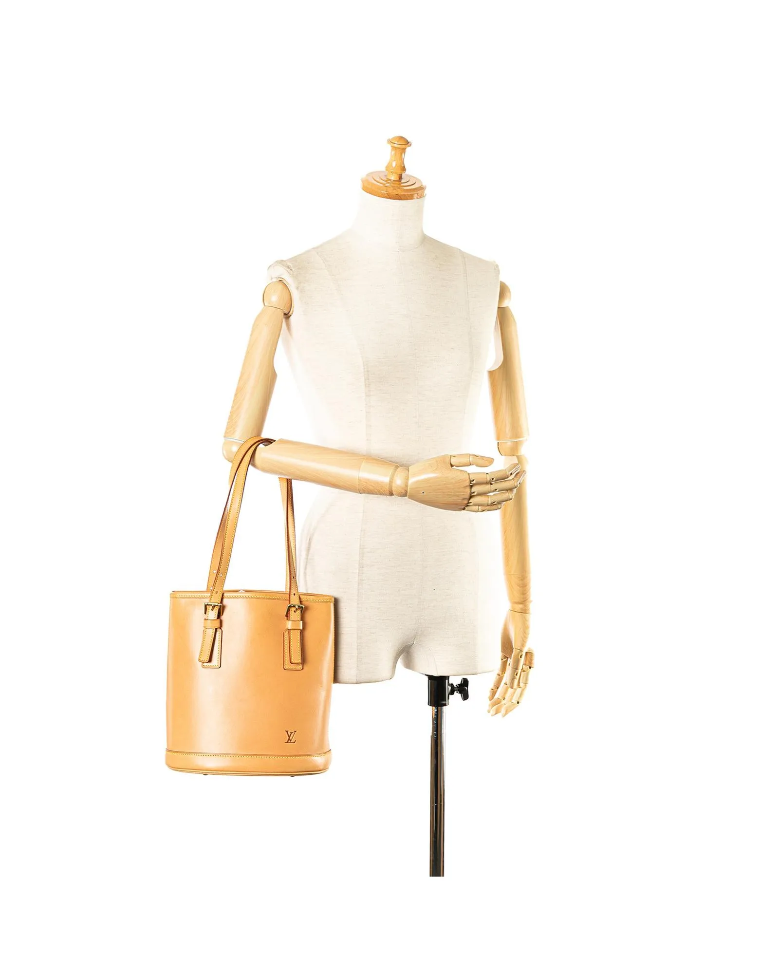 Vachetta Leather Bucket Bag with Adjustable Straps