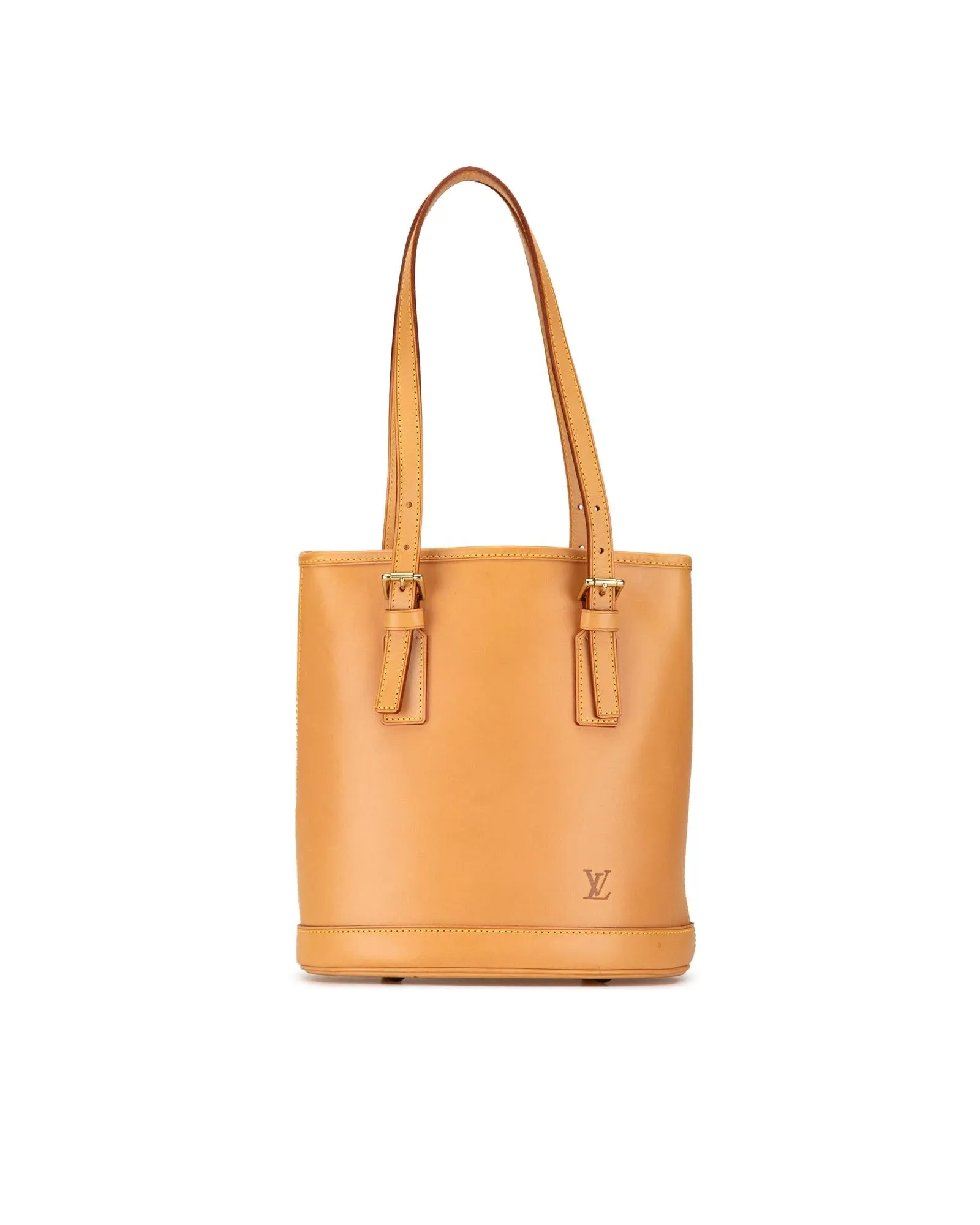 Vachetta Leather Bucket Bag with Adjustable Straps