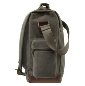 Vintage Canvas Pathfinder Laptop Bag With Leather Accents