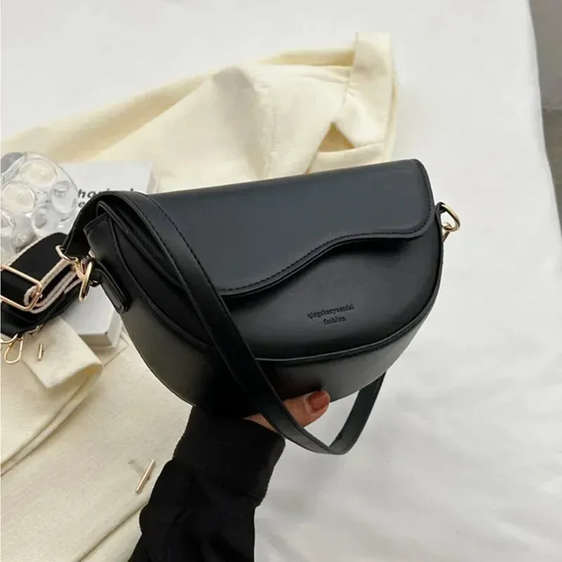 Vintage Leather Saddle Bag – Summer Chain Shoulder & Crossbody Underarm Handbag for Stylish Women