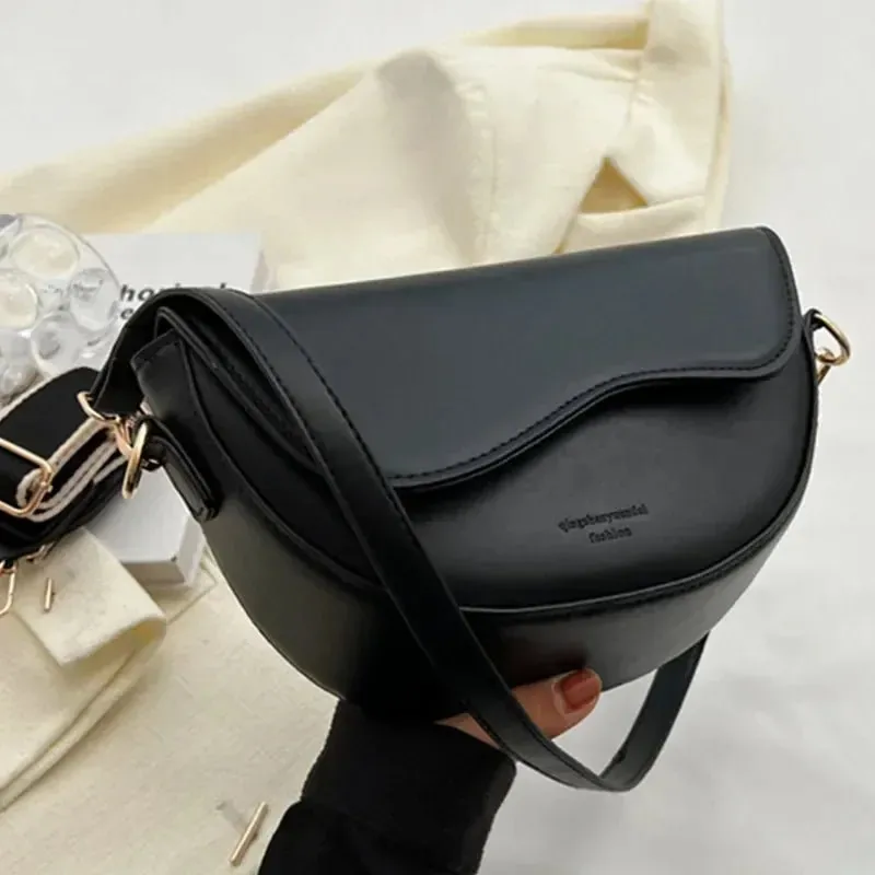 Vintage Leather Saddle Bag – Summer Chain Shoulder & Crossbody Underarm Handbag for Stylish Women