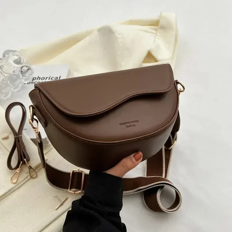 Vintage Leather Saddle Bag – Summer Chain Shoulder & Crossbody Underarm Handbag for Stylish Women