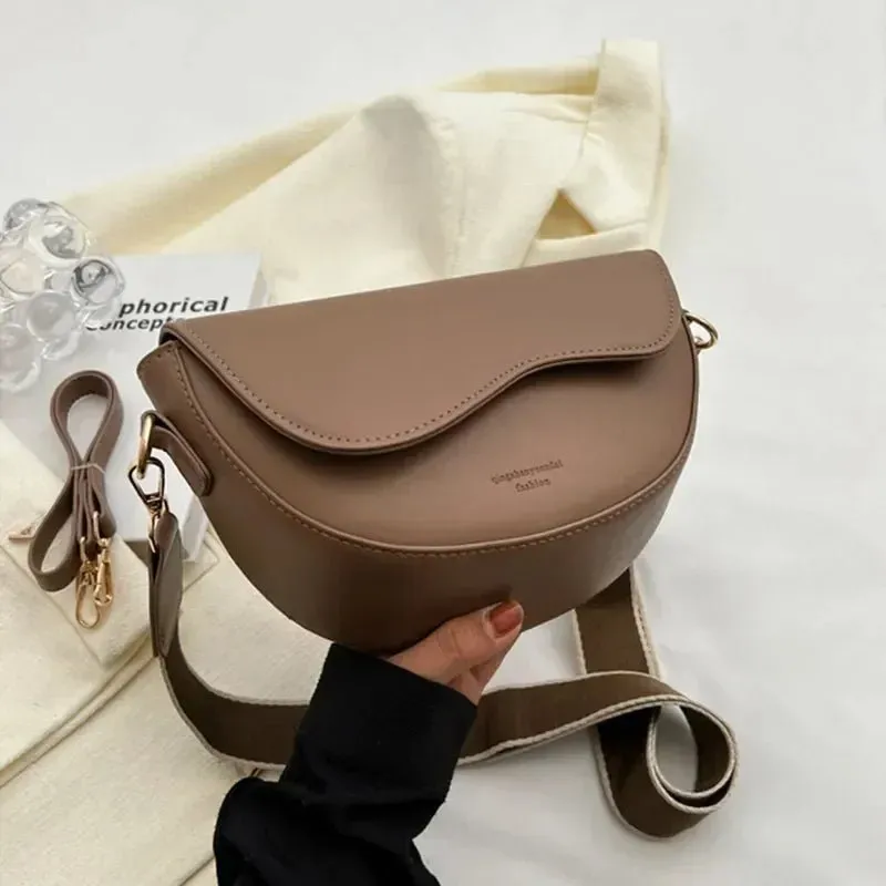 Vintage Leather Saddle Bag – Summer Chain Shoulder & Crossbody Underarm Handbag for Stylish Women