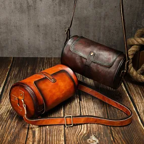 Vintage Small Leisure Leather Bucket Shoulder Bags A012