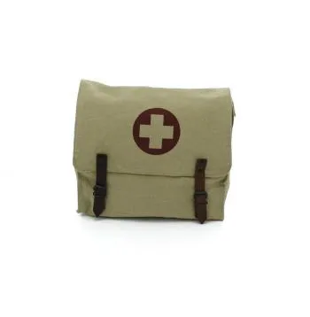 Vintage Style Medic Canvas Bag With Cross