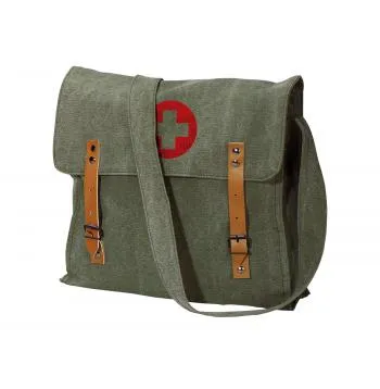 Vintage Style Medic Canvas Bag With Cross