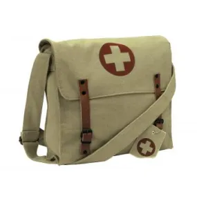 Vintage Style Medic Canvas Bag With Cross