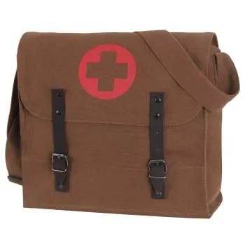 Vintage Style Medic Canvas Bag With Cross