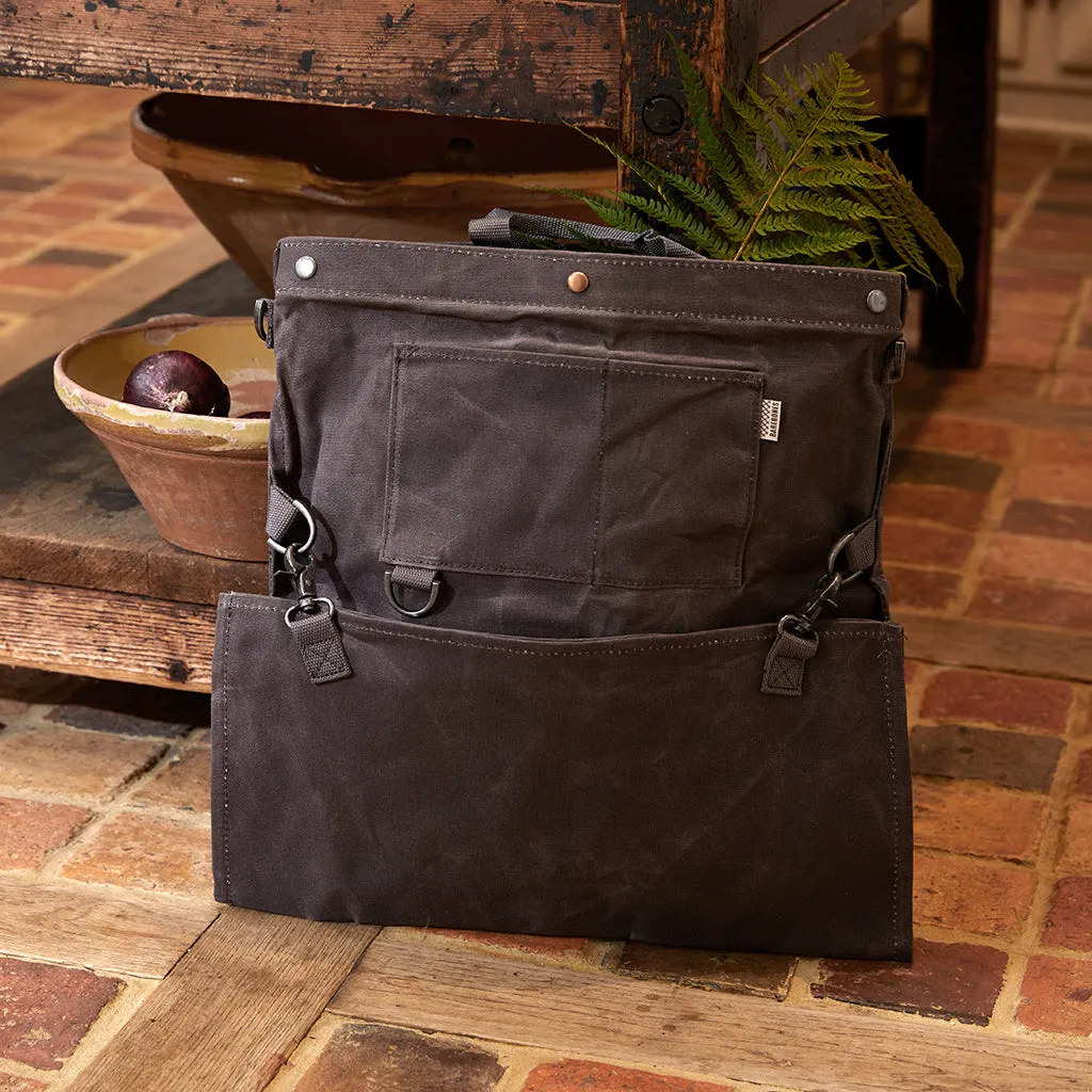 Waxed Canvas Gathering Bag - Slate Grey