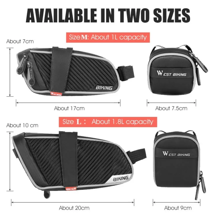 WEST BIKING Bicycle Waterproof Tail Bag Mountain Bike Riding Equipment Saddle Bag Large (Black Red)