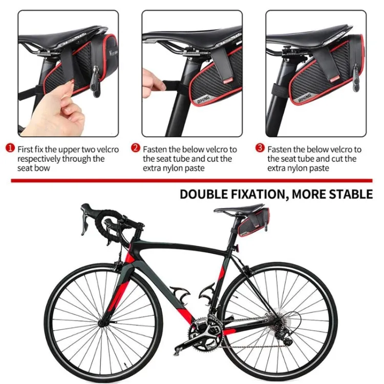 WEST BIKING Bicycle Waterproof Tail Bag Mountain Bike Riding Equipment Saddle Bag Large (Black Red)