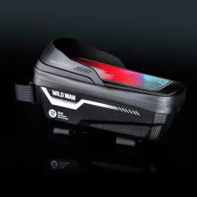 WILD MAN ES12 1L Mountain Bike Front Beam Bag Bicycle Waterproof Phone Saddle Bag, Color: Black