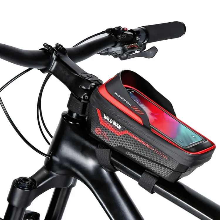 WILD MAN ES12 1L Mountain Bike Front Beam Bag Bicycle Waterproof Phone Saddle Bag, Color: Black