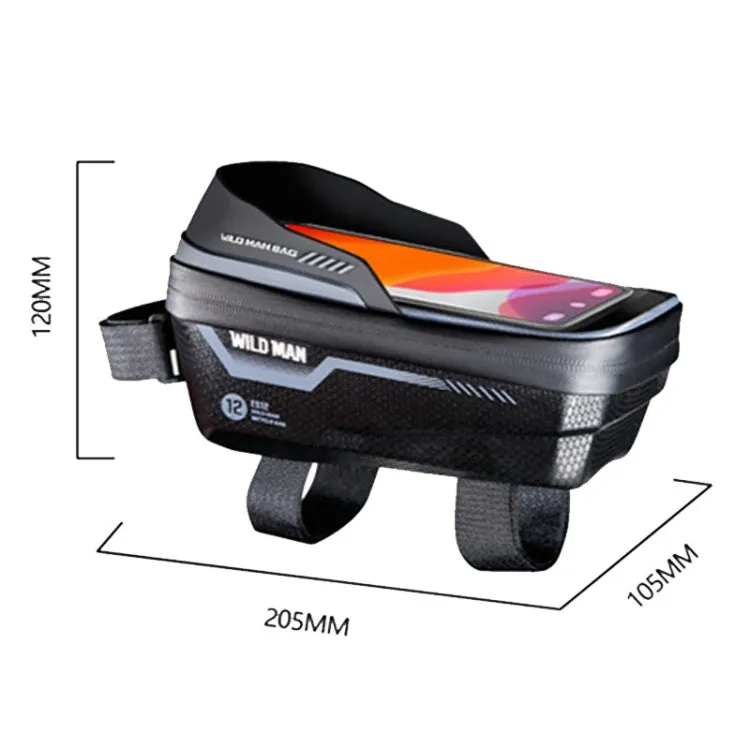 WILD MAN ES12 1L Mountain Bike Front Beam Bag Bicycle Waterproof Phone Saddle Bag, Color: Black