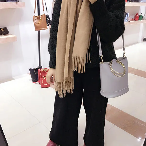 Women Cool PU Bucket Bags Crossbody