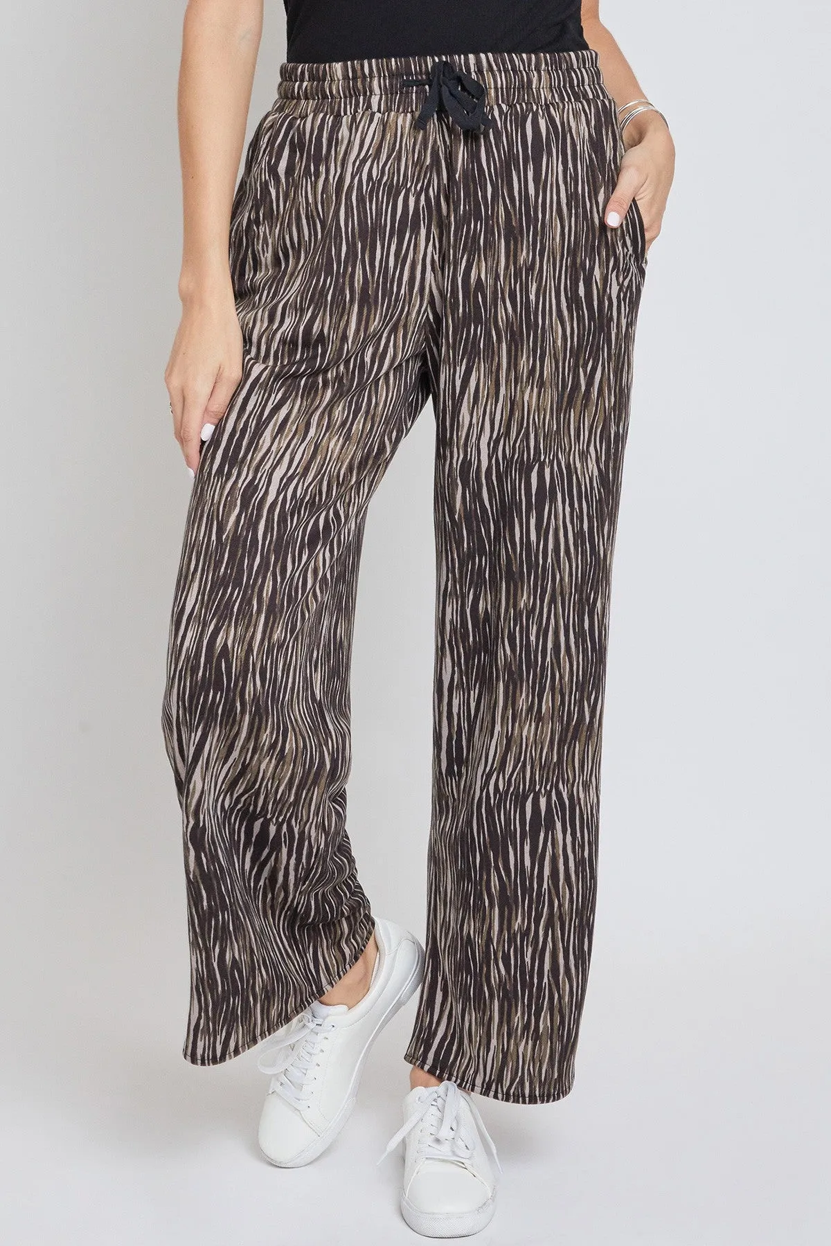 Women´s Drawstring Wide Leg Pant with Side Slit