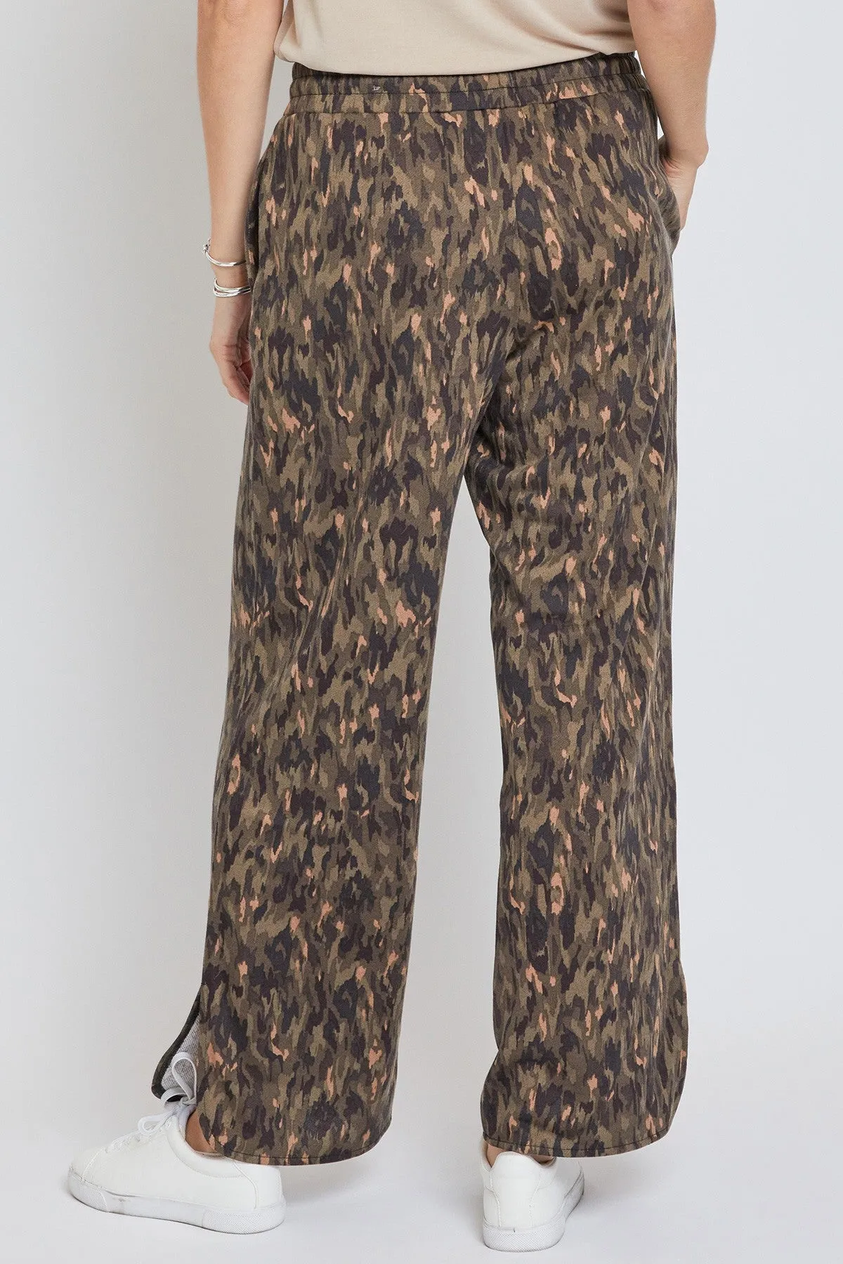 Women´s Drawstring Wide Leg Pant with Side Slit