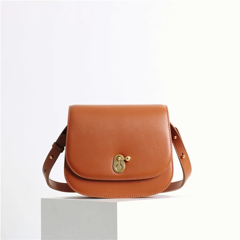 Womens Leather Small Saddle Bags For Women Cross Body Purse For Girls