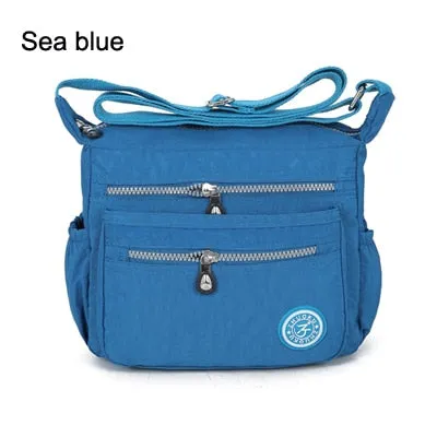 Women's Nylon Multi-Pocket Crossbody Messenger