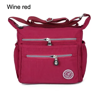 Women's Nylon Multi-Pocket Crossbody Messenger