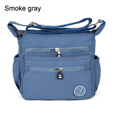 Women's Nylon Multi-Pocket Crossbody Messenger