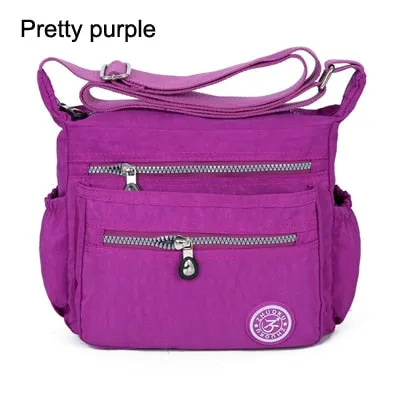 Women's Nylon Multi-Pocket Crossbody Messenger