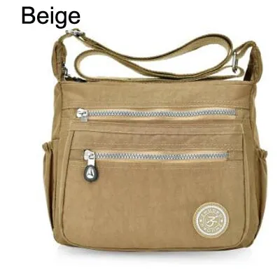 Women's Nylon Multi-Pocket Crossbody Messenger