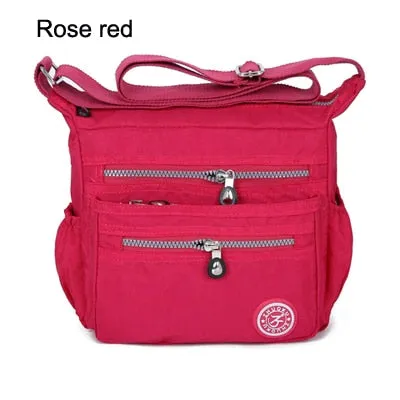 Women's Nylon Multi-Pocket Crossbody Messenger