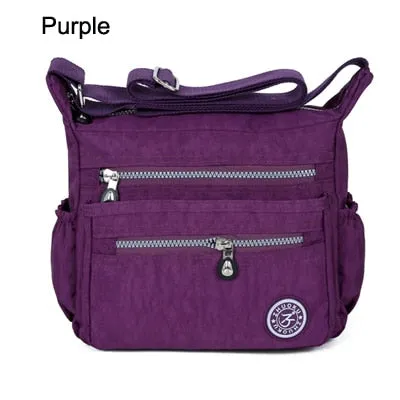 Women's Nylon Multi-Pocket Crossbody Messenger