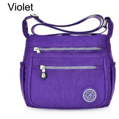 Women's Nylon Multi-Pocket Crossbody Messenger