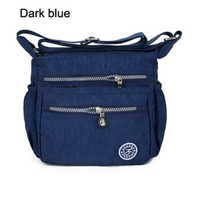 Women's Nylon Multi-Pocket Crossbody Messenger