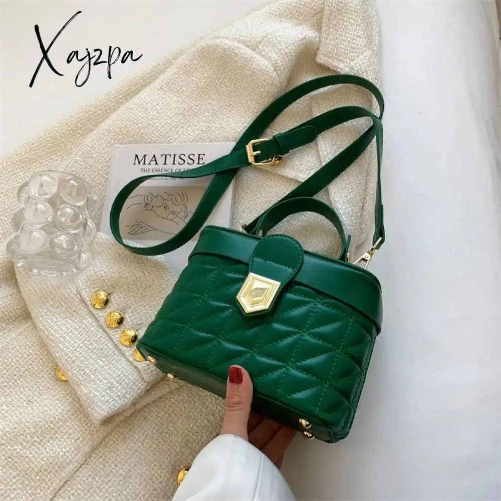 Xajzpa - Embroidery Tote Bucket Bag New High-quality PU Leather Women's Designer Handbag Luxury brand Shoulder Messenger Bag Box bag