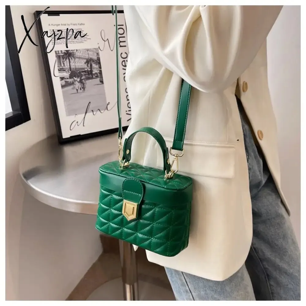 Xajzpa - Embroidery Tote Bucket Bag New High-quality PU Leather Women's Designer Handbag Luxury brand Shoulder Messenger Bag Box bag